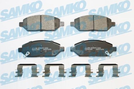 Комплект гальмівних накладок, дискове гальмо SAMKO 5SP2050K