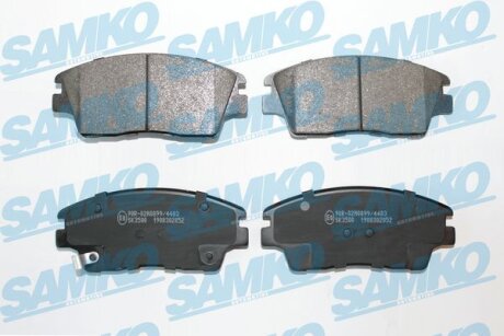 Комплект гальмівних накладок, дискове гальмо SAMKO 5SP2052