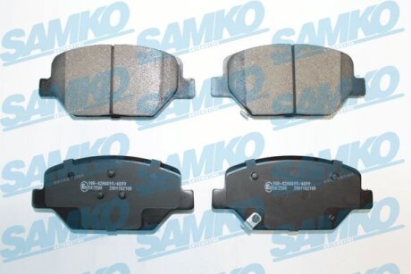 Комплект гальмівних накладок, дискове гальмо SAMKO 5SP2108
