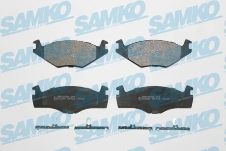 Тормозные колодки передние (15.3mm) VW Golf/Jetta/Passat 83- (не симметричные) SAMKO 5SP224