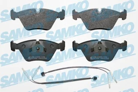 Комплект гальмівних накладок, дискове гальмо SAMKO 5SP985
