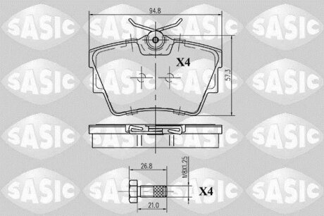 Гальмівні колодки задні Renault Trafic II/III, Opel Vivaro SASIC 6214005