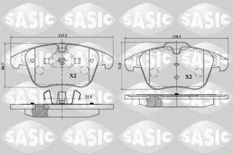 - Гальмівні колодки до дисків SASIC 6216055