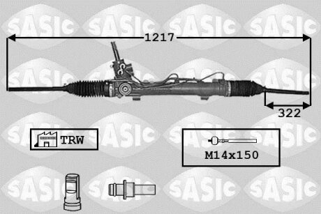 Рульова рейка з підсилювачем керма SASIC 7006019
