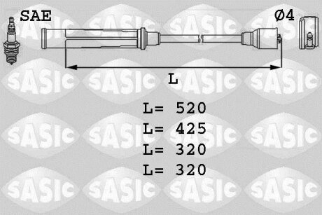 - Комплект проводів запалювання SASIC 9284005