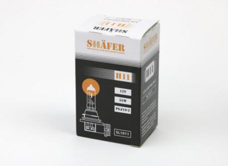 Автолампа галогенова H11 12V 55W PGJ19-2 (картонна упаковка 1шт) SHAFER SL1011