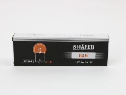 Автолампа розжарювання 12V 5W R5W BA15S (картонна упаковка по 10шт) SHAFER SL2004