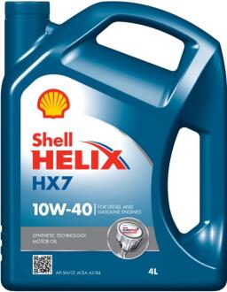 Мастило двигуна (ACEA A3/B3 A3/B4 MB 229.3 VW 501.01/505.00 RN 0700/0710) SHELL HELIX HX7 10W40 4L