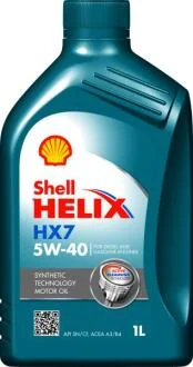 Мастило двигуна (ACEA A3/B3. A3/B4 MB 229.3 VW502.00/505.00 RN 0700/0710 FIAT 9.55535-M2) SHELL HELIX HX7 5W40 1L