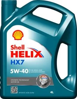 Олива двигуна (ACEA A3/B3. A3/B4 MB 229.3 VW502.00/505.00 RN 0700/0710 FIAT 9.55535-M2) SHELL HELIX HX7 5W40 4L