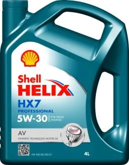 Олива для двигуна SHELL HELIX HX7 P AV 5W30 4L