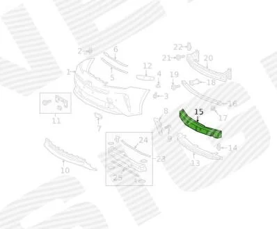 ОТБОЙНИК, TOYOTA PRIUS (XW50), 16 - 22 Signeda PTY04620EA