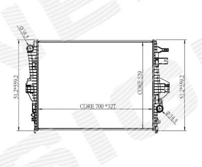 РАДИАТОР PORSCHE CAYENNE (92A), 14 - 17 Signeda RA65297