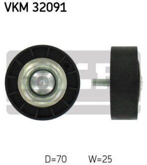 Паразитний / ведучий ролик, поліклиновий ремінь SKF VKM 32091