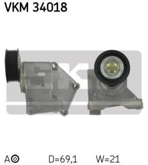 Натяжний ролик (Натяжной ролик, поликлиновой ремень) SKF VKM 34018