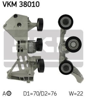 Натягувач поліклинового ременя MERCEDES A (W168), VANEO (414) 1.4-2.1 07.97-07.05 SKF VKM 38010