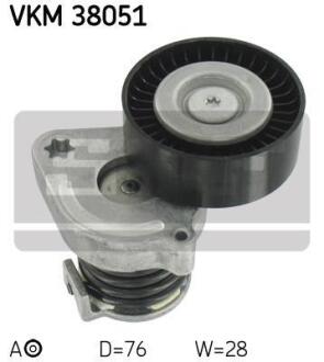 Натягувач ременя MERCEDES C(203/204)/CLK(209)/E(211/212)/SLK(171/172)/Sprinter "1,6/1,8L "02>> SKF VKM 38051