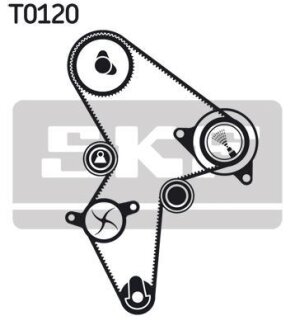 Роликовий модуль натягувача ременя (ролик, ремінь, помпа) SKF VKMC 03121