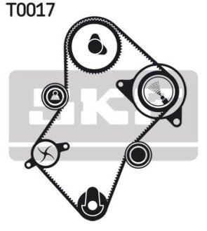 Комплект ГРМ, пас+ролик+помпа SKF VKMC 03240