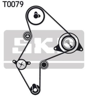 Комплект ГРМ, пас+ролик+помпа SKF VKMC 03251