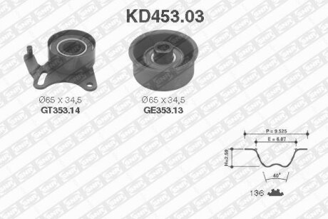 NTN- - Ремкомплект ременя ГРМ SNR KD453.03