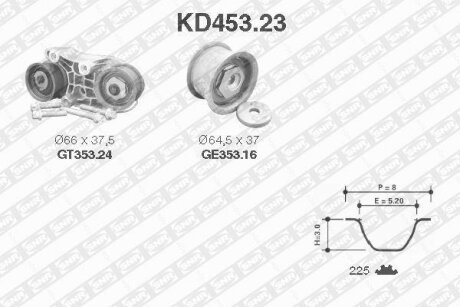 Роликовий модуль натягувача ременя (ролик, ремінь) SNR KD453.23