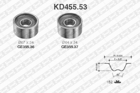 Комплект ременя ГРМ RENAULT (Ви-во NTN-) SNR KD455.53