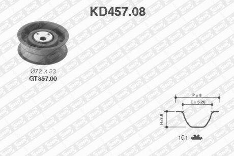 NTN- - Ремкомплект ременя ГРМ SNR KD457.08