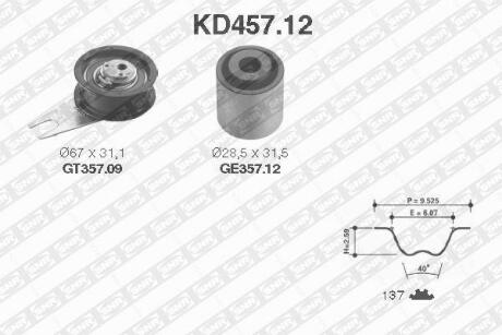 Ремонтний комплект для заміни паса газорозподільчого механізму SNR KD457.12