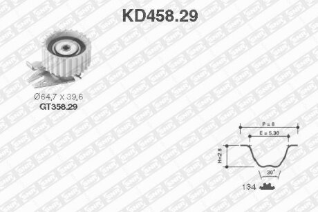 NTN- - Ремкомплект ременя ГРМ SNR KD458.29