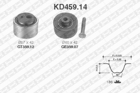 Комплект ремня ГРМ CITROEN (NTN-) SNR KD459.14