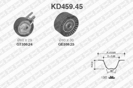 Комплект ремня ГРМ CITROEN (NTN-) SNR KD459.45