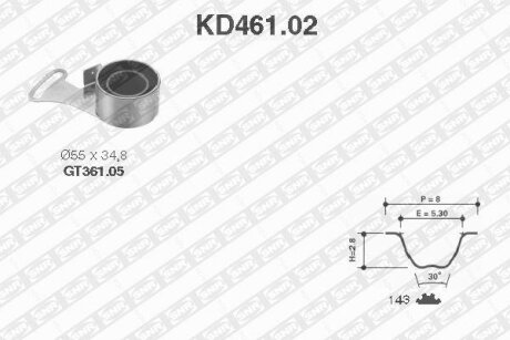 NTN- - Ремкомплект ременя ГРМ SNR KD461.02