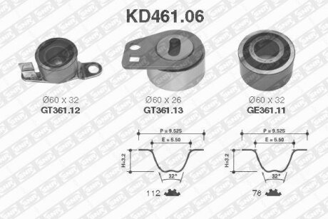 NTN- - Ремкомплект ременя ГРМ SNR KD461.06