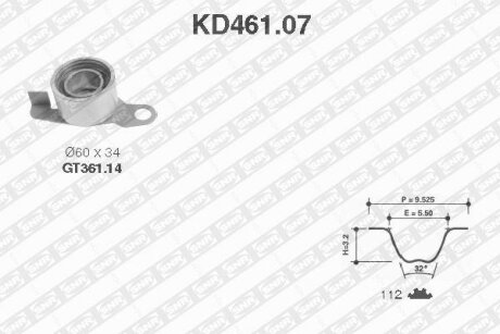 Комплект ременя ГРМ LAND ROVER (Ви-во NTN-) SNR KD461.07