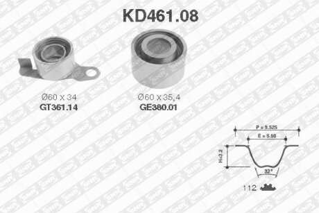 NTN- - Ремкомплект ременя ГРМ SNR KD461.08