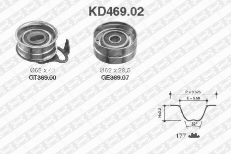 Комплект ременя ГРМ TOYOTA (Ви-во NTN-) SNR KD469.02