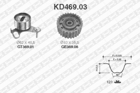 NTN- - Ремкомплект ременя ГРМ SNR KD469.03