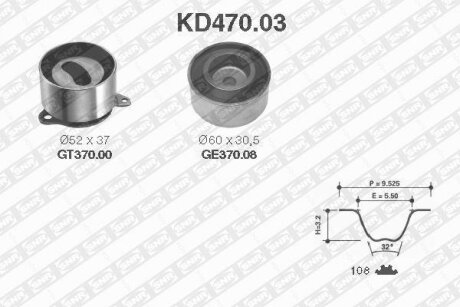 NTN- - Ремкомплект ременя ГРМ SNR KD470.03
