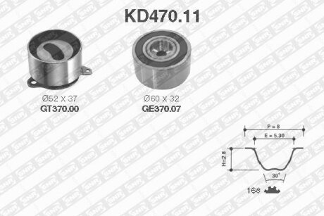 Паразитный / Ведущий ролик, зубчатый ремень SNR KD470.11