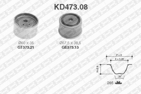 Комплект ременя ГРМ MITSUBISHI (Ви-во NTN-) SNR KD473.08