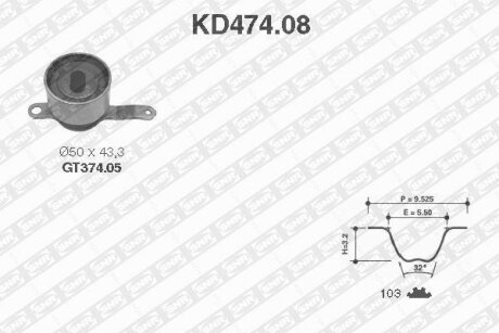 К-кт ГРМ Honda Civic VI / Rover 400 (RT) 95-01 SNR KD474.08