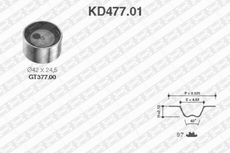 NTN- - Ремкомплект ременя ГРМ SNR KD477.01
