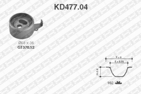 NTN- - Ремкомплект ременя ГРМ SNR KD477.04