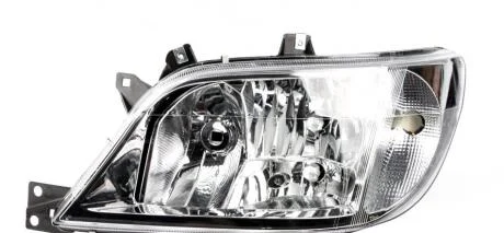 Фара левая Sprinter 00-06 (с противотуманкой) гладкое стекло Solgy 301011