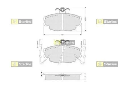 Гальмiвнi колодки, к-кт. (Колодки тормозные дисковые, к-кт.) STARLINE BD S023