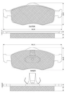Гальмiвнi колодки, к-кт. (Колодки тормозные дисковые, к-кт.) STARLINE BD S031