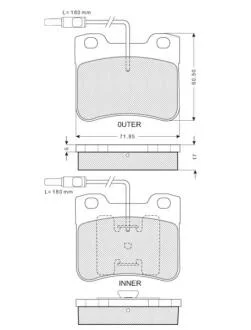 Гальмiвнi колодки, к-кт. (Колодки тормозные дисковые, к-кт.) STARLINE BDS056