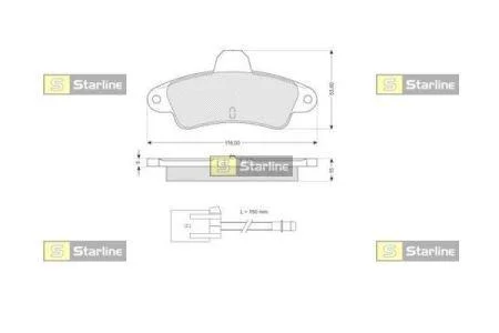 Гальмiвнi колодки, к-кт. (Колодки тормозные дисковые, к-кт.) STARLINE BD S176