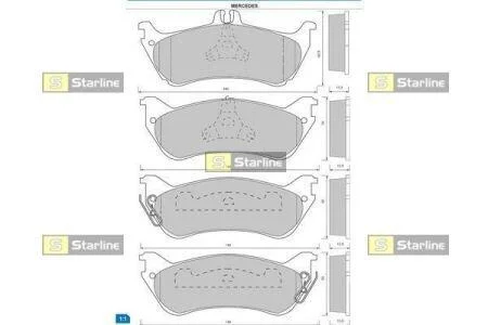 Гальмiвнi колодки, к-кт. (Колодки тормозные дисковые, к-кт.) STARLINE BD S417